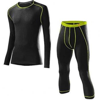 Löffler Transtex Warm - Juego de Pantalones 3/4 para Hombre, Color Negro y Verde, 50