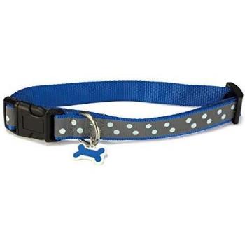 Collar perro reflectante azul - 1,6 x 25/35 cm