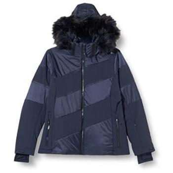 CMP Chaqueta de esquí para mujer con capucha desmontable, color azul marino, talla S
