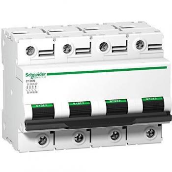 Schneider Electric A9N18372 C120N Interruptor Automático Magneto Térmico, 4P, 80A, Curva C, 73mm x 108mm x 81mm, Blanco