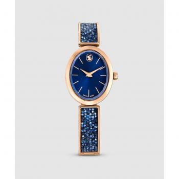 Swarovski Crystal Rock Oval Women's Watch with Metal Bracelet and Blue Stones