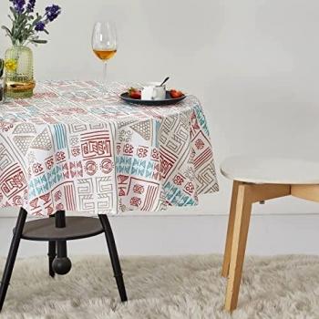 DALINA TEXTIL Mantel de Mesa Antimanchas Redonda de Estampado Multidiseño Tejido Impermeable