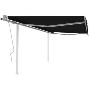 Toldo Retráctil Manual con Postes 4,5x3,5 m Antracita