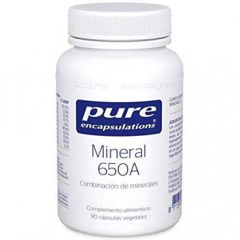 Pure Encapsulations - Mineral 650A 61g - Combinación de Minerales Biodisponibles para Máxima Absorción - Con Magnesio, Calcio, Hierro y Selenio - 90 Cápsulas Veganas