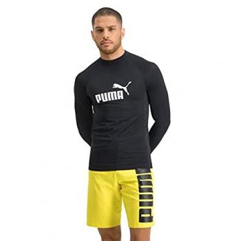 Camiseta de natación Puma Rash Guard de manga larga para hombre - Negro - M