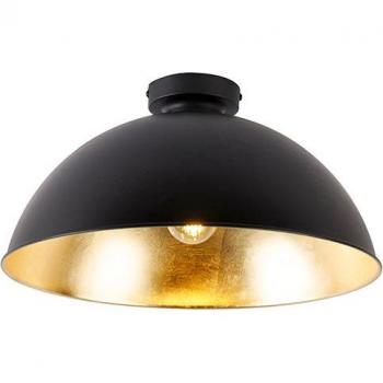 Plafón LED negro/oro 42cm - MAGNAX, diseño moderno, acabado en acero y oro, dimensiones de 42 x 22 cm, adecuado para iluminación de interiores