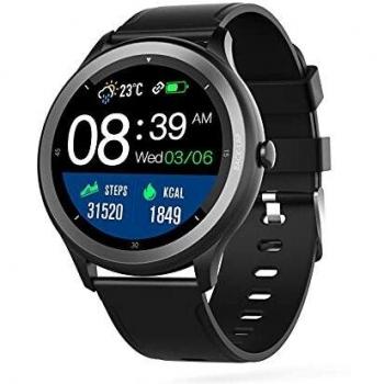LUONENG - Reloj inteligente con pantalla táctil y 24 modos de deporte, IP68, resistente al agua, compatible con iOS, Android Phone y Samsung Phone para hombre y mujer, color negro