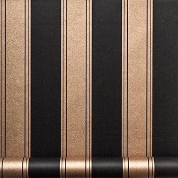Equipo DRT Cornaro - Papel pintado a rayas, color bronce, 1 rollo