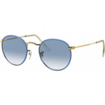 Ray-Ban RB3447JM 91963F Light Blue On Legend Gold/Clear Gradient Blue Sunglasses
