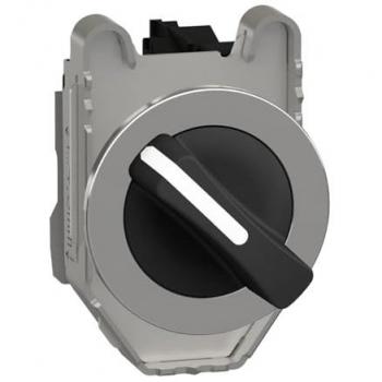 Interruptor selector Schneider Electric 2 Posiciones Roscado, 6A, Configuración SPST, XB4FD21 - Interruptor selector completo XB4F 30mm 1S, negro