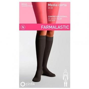 Media Corta de Compresión Normal con Punta Abierta Color Negro Talla Mediana 1 Par