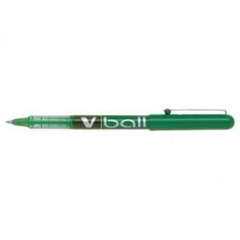 Bolígrafo Pilot V Ball 07 Rollerball de tinta líquida - Punta de bola redonda 0.7mm - Trazo 0.5mm - Color verde (12 unidades)