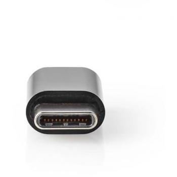 Adaptador USB 2.0 Nedis USB-C a Micro-B, 480 Mbps, Niquelado, Negro