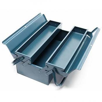 Caja de herramientas de acero 420 x 200 x 160 mm con 3 compartimentos y asa