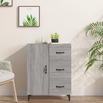 Aparador de madera contrachapada gris Sonoma 69,5x34x90 cm