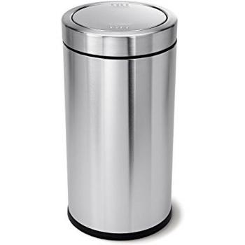 Simplehuman 55L Swing Top Bin, Brushed Heavy-Gauge Stainless Steel Silver