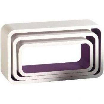 Set 3 estantes rectangulo blco-viol