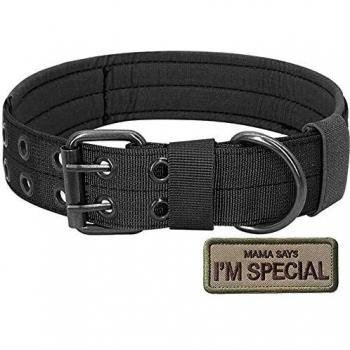 S.Lux - Collares tácticos para perros, nailon militar ajustable con hebilla de metal en D para entrenamiento de perros, colección de collares de martingala clásicos de color sólido