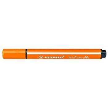 Rotulador escolar ergonómico triangular con sistema de amortiguación en la punta STABILO Trio Scribbi - Caja con 5 unidades - Color naranja