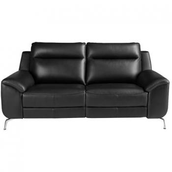 Sofá Relax 2 Plazas de Piel Negro Ángel Cerdá - 192 x 93 x 92 cm