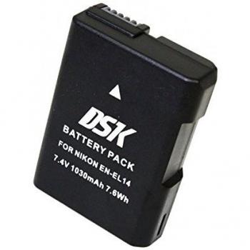 SilverHT 40535 - Batería de cámaras de Fotos para Nikon En-EL14 de 1030 mAh, Color Negro