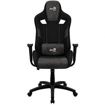Aerocool Count Silla Gaming, AeroSuede Transpirable, Respaldo Ajustable, Negro
