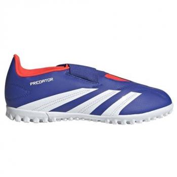 Bota de fútbol Adidas Predator Accuracy Club Velcro Turf, características: diseño para césped artificial, color Lucid Blue/FTWR White/Solar Red, talla 32 EU