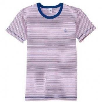 Petit Bateau - Camiseta interior con cuello barco de manga corta para niño, talla 104