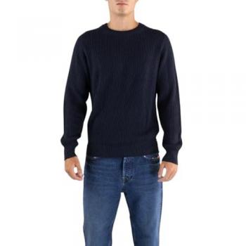 K-WAY Men's Blue XL Round-Neck Wool Sweater