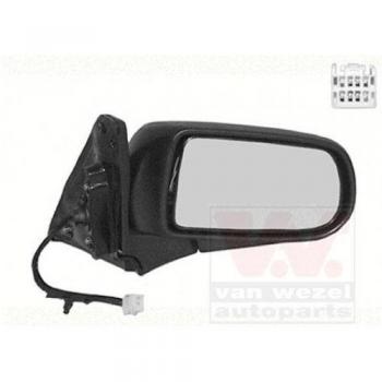 Espejo retrovisor VAN WEZEL 2732806 - Espejo lateral derecho, diseño OEM, ajuste eléctrico, calefactable, con luz intermitente integrada, acabado en color negro
