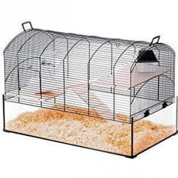 Jaula Zolux Cage NeoPanas Noir XL con Cubeta de Vidrio Negro - 49x71x41 cm