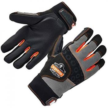 Ergodyne ProFlex 9002 Full Finger Anti-Vibration Gloves, ANSI/ISO Certified, Medium, Black/Grey