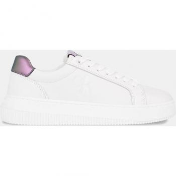 Calvin Klein Women's Chic White Lace-Up Sneakers with Logo Detail - EU40/US10