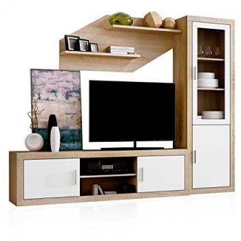 Salón Modular Nuka V4 en Cambria y Blanco - 240 x 193,2 x 41,4 cm