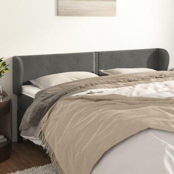 Cabecero de terciopelo gris oscuro 183x23x78/88 cm vidaXL