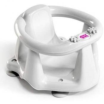 Asiento de baño Flipper Evolution OkBaby con asiento de goma antideslizante para bebés de 6 a 15 meses (13 kg) - Blanco