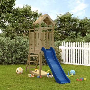 Parque infantil de exterior en madera de pino impregnada Marrón