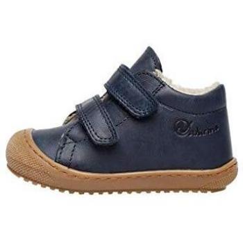 Zapatillas deportivas de bebé Naturino Racoon para primeros pasos con forro de lana, color azul, talla 21