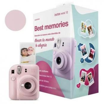 Fujifilm Instax Mini 12 Best Memories Kit Rosa con Película y Portafotos