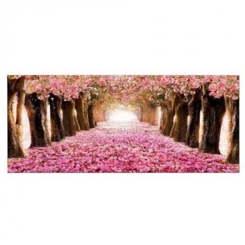 Impresión sobre Lienzo Cerezas en Flor - Poliéster, Madera, Multicolor, 100x3x70 cm
