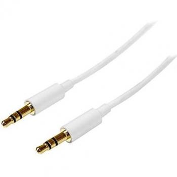 StarTech.com 2m Slim 3.5mm Stereo Audio Cable - Male to Male, White