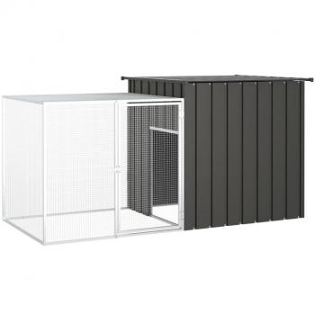 vidaXL Chicken Cage Anthracite 200x91x100 cm Galvanised Steel