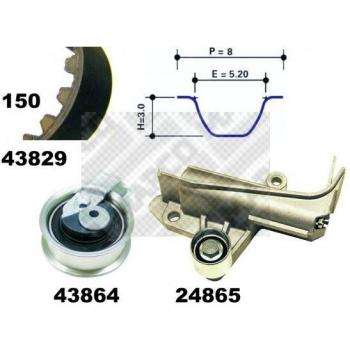 Kit de poleas con correa de distribución MAPCO 23902