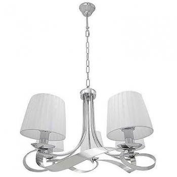 Lámpara de Techo Baeza 5xe14 Cromo Pantalla Blanca Regx55x55 Cm - Diseño Moderno