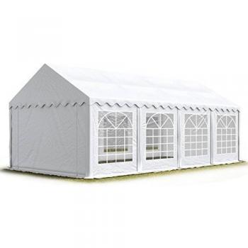 Carpa para fiestas TOOLPORT 4x8 m, lona PVC 700 N, impermeable, color blanco
