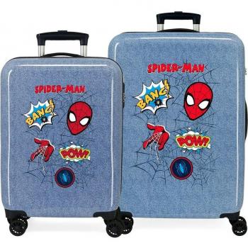 Conjunto de Equipaje Spiderman Denim para Niños, Maleta de Cabina y Mediana rígidas con Capacidad de 104L