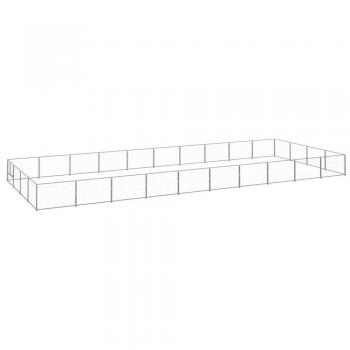 vidaXL Dog Kennel Silver 40 m² Steel