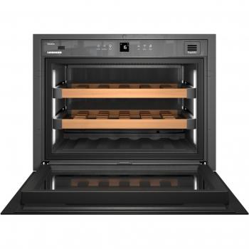 Vinoteca Integrable Liebherr GrandCru WKEGB582, 1 Zona de Temperatura, Frío Ventilado, 45x56x55 cm, Capacidad 46L, Puerta de Cristal Negro,