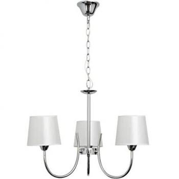 Lampara Guadalajara 3xe14 Cromo Pantalla Blanco de FABRILAMP.