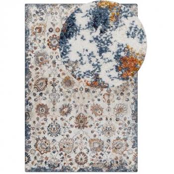 Alfombra Multicolor Sintética 200 x 300 cm Patrón Oriental Vintage con Respaldo de Yute